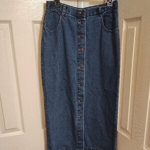 EB Denim Blue Button-Front Skirt